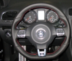 руль спортивный GTI, мультируль-c кнопками, с проводкой, c лепестками АКПП, с подушкой (Golf 6, Jetta 6,...)